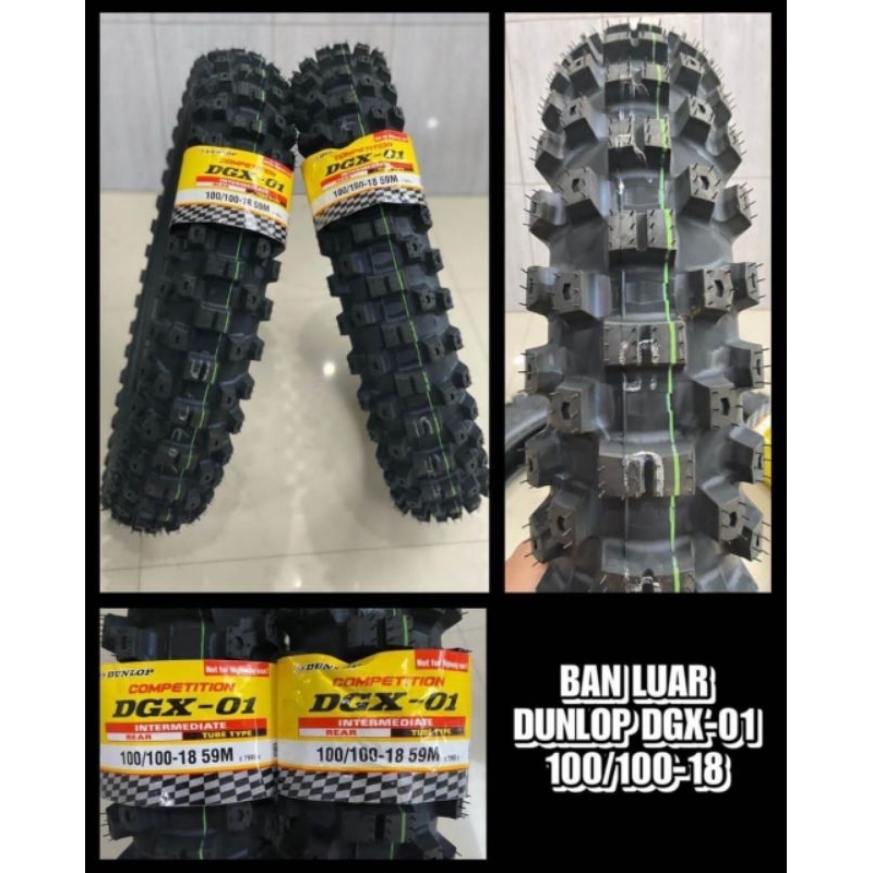 Ban Trail Dunlop DGX-01 ukuran 100/100 18 Ban cross Dunlop