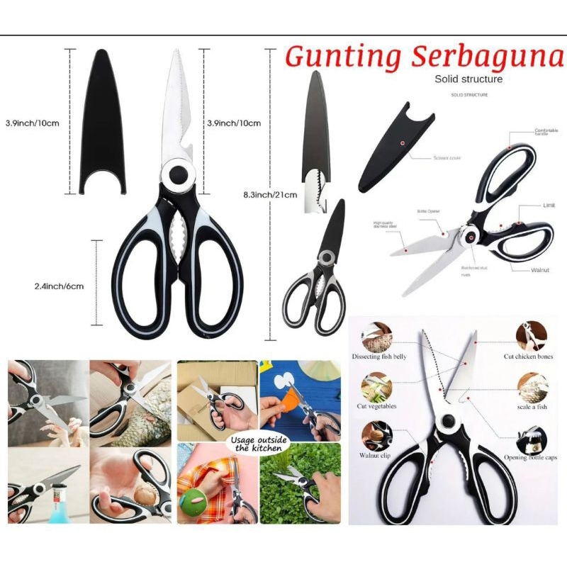 

GUNTING DAPUR SERBA GUNA / GUNTING MULTIFUNGSI BAHAN STAINLESS GUNTING DAGING BUAH DAN LAIN-LAIN