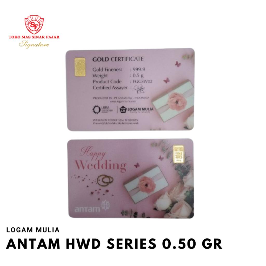 LM Antam Gift Happy Wedding Series Berat 0.50gr