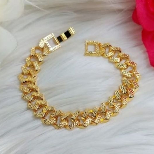 gelang tangan sisik naga dewasa titanium gold anti luntur