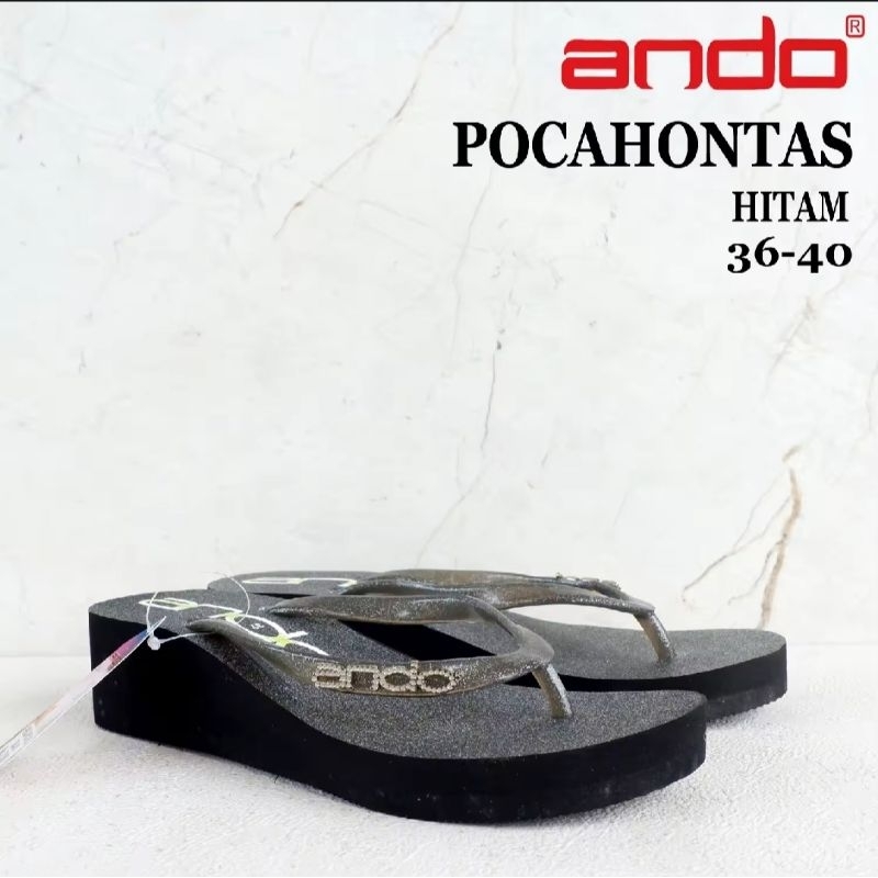 Sandal ANDO - Size 30-40 - POCAHONTAS - Sandal Wedges Anak Perempuan - Sandal Jepit Wedges Wanita