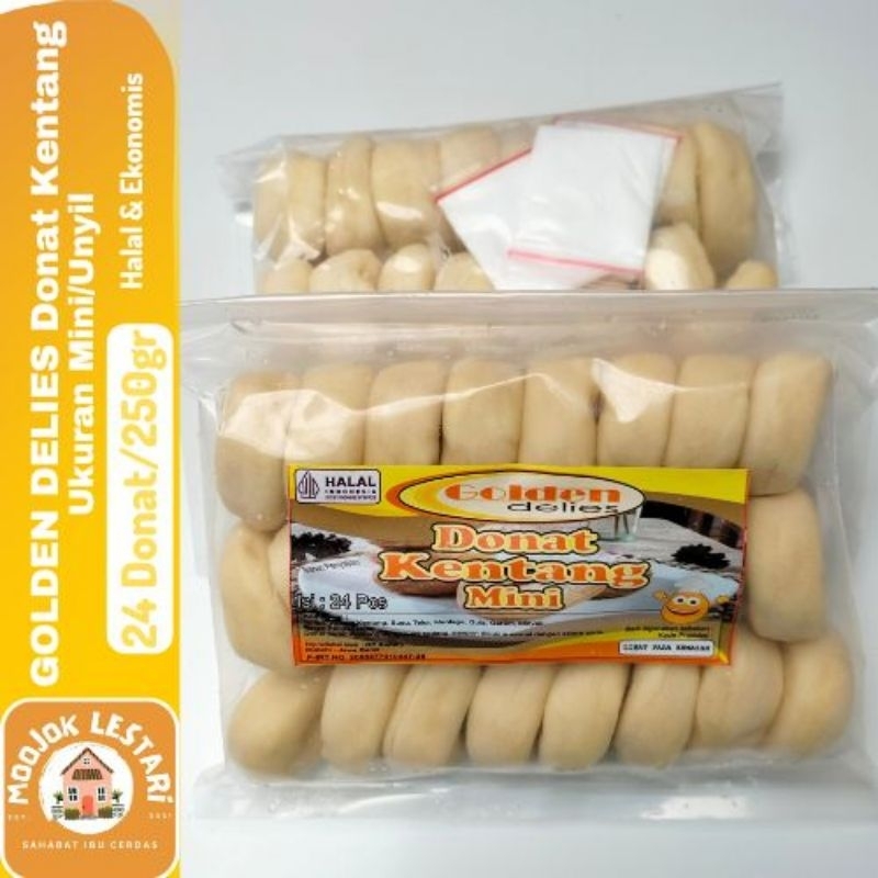 

GOLDEN DELIES Donat KENTANG isi 24 Mini/Unyil 250gr plus Gula Halus