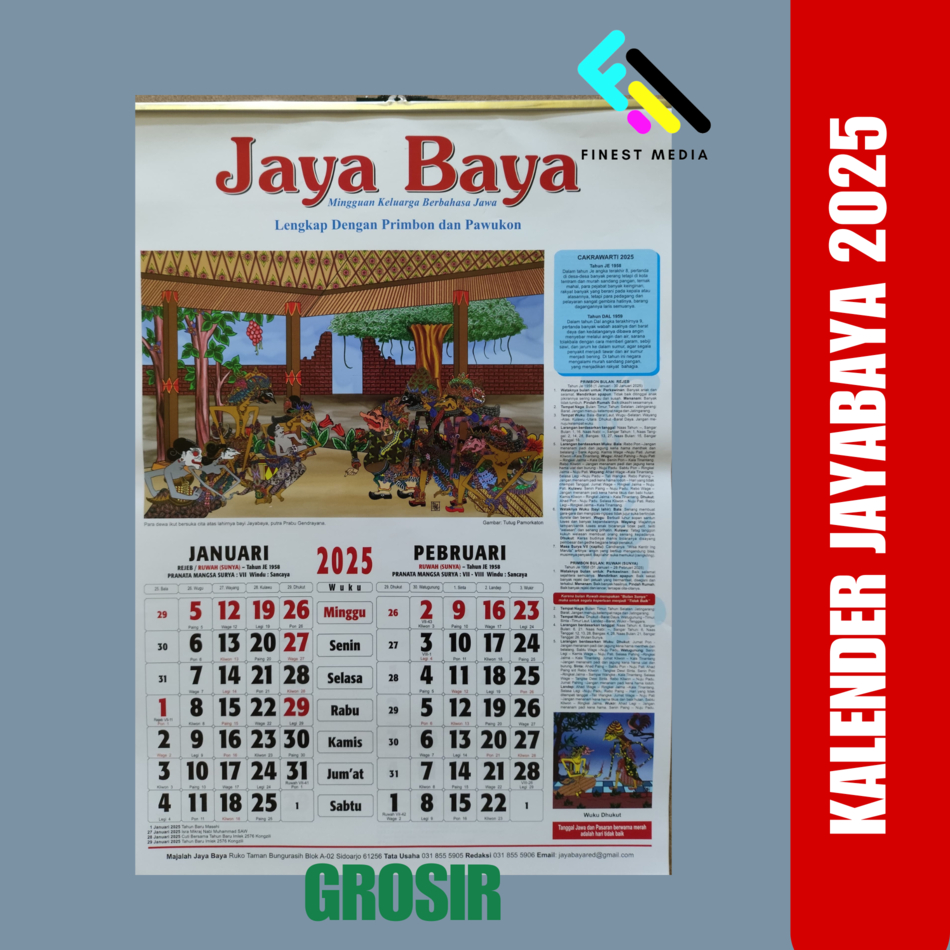 

GROSIR KALENDER JAYA BAYA 2025 - KALENDER JAYABAYA ORIGINAL - KALENDER PRIMBON JAWA