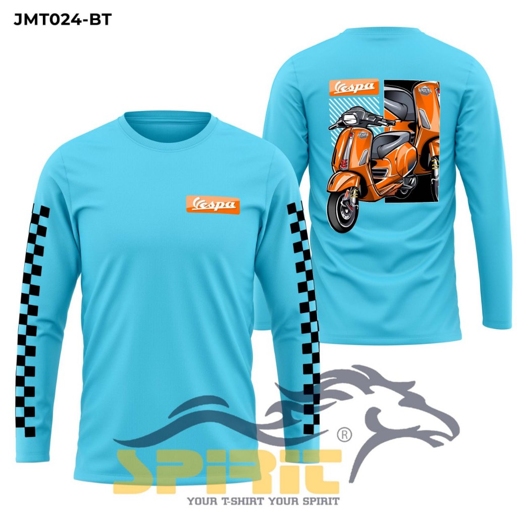 Kaos Vespa Matic Tshirt Distro Premium Baju Motif Vespa Matic Katun Combet 24s Lengan Panjang