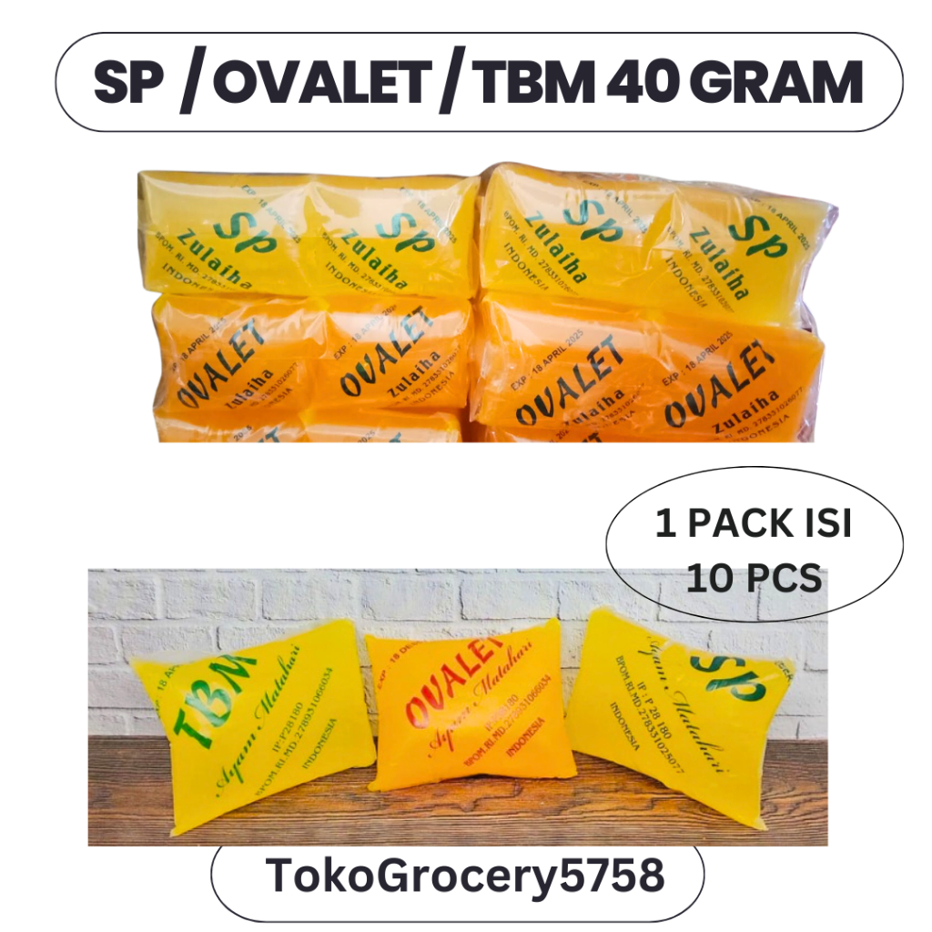 

OVALET TBM SP 40 GR / 1 PACK ISI 10 PCS