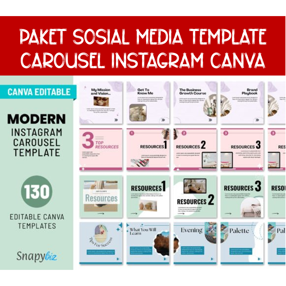 Paket Sosial Media Template Carousel Instagram Canva