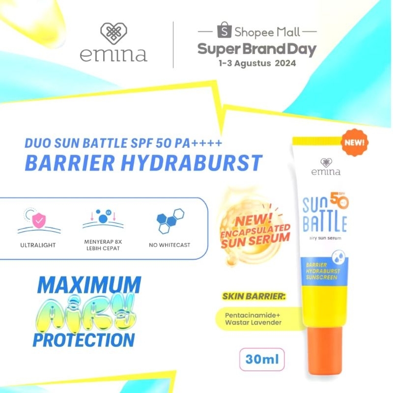 EMINA Emina emina - EMINA Emina Sun Battle SPF 50 PA++++ Airy Sun Serum - Emina Sunscreen Sun Battle