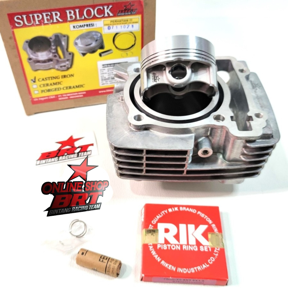 BLOK SET PISTON DOUBLE COOLER PENDINGIN GANDA BRT NMAX AEROX LEXI 62 66 68 70 mm