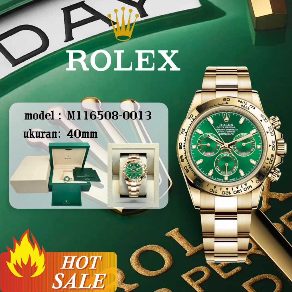 Rolex GMT Original Jam tangan Rolex Cosmograph Daytona m116508-0013 Automatic 18CT Yellow Gold Teflo