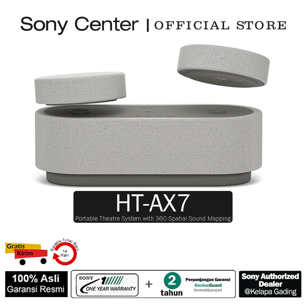 SONY CENTER Sony HT-AX7 Sistem Teater Portabel dengan 360 Spatial Sound Mapping HTAX7 / Home Theatre