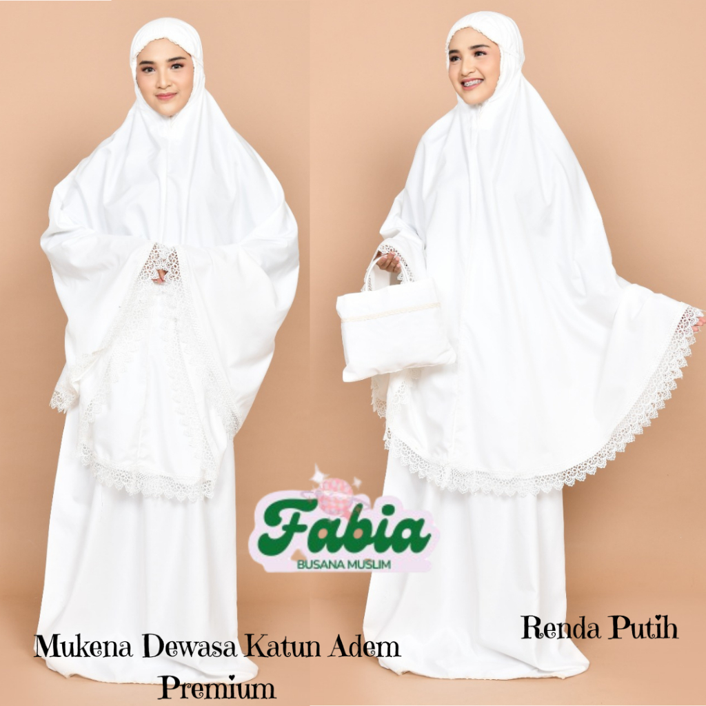 MUKENA KATUN POLOS / MUKENA KATUN RENDA PREMIUM / MUKENA REMAJA PUTIH POLOS / MUKENA KATUN ADEM PREM
