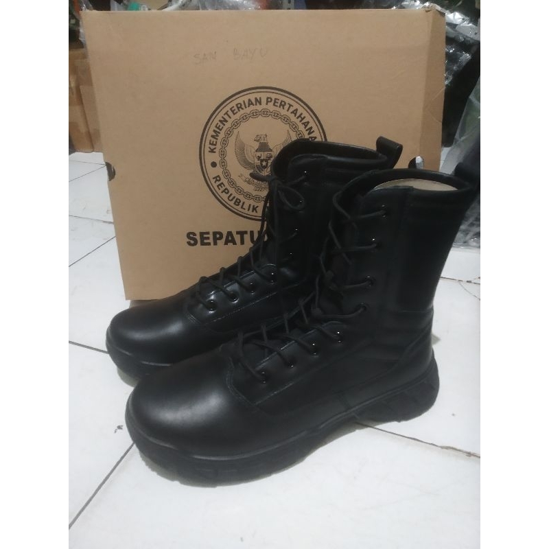 Sepatu PDL Ful Kulit Hitam Kemhan TNI OriginaL