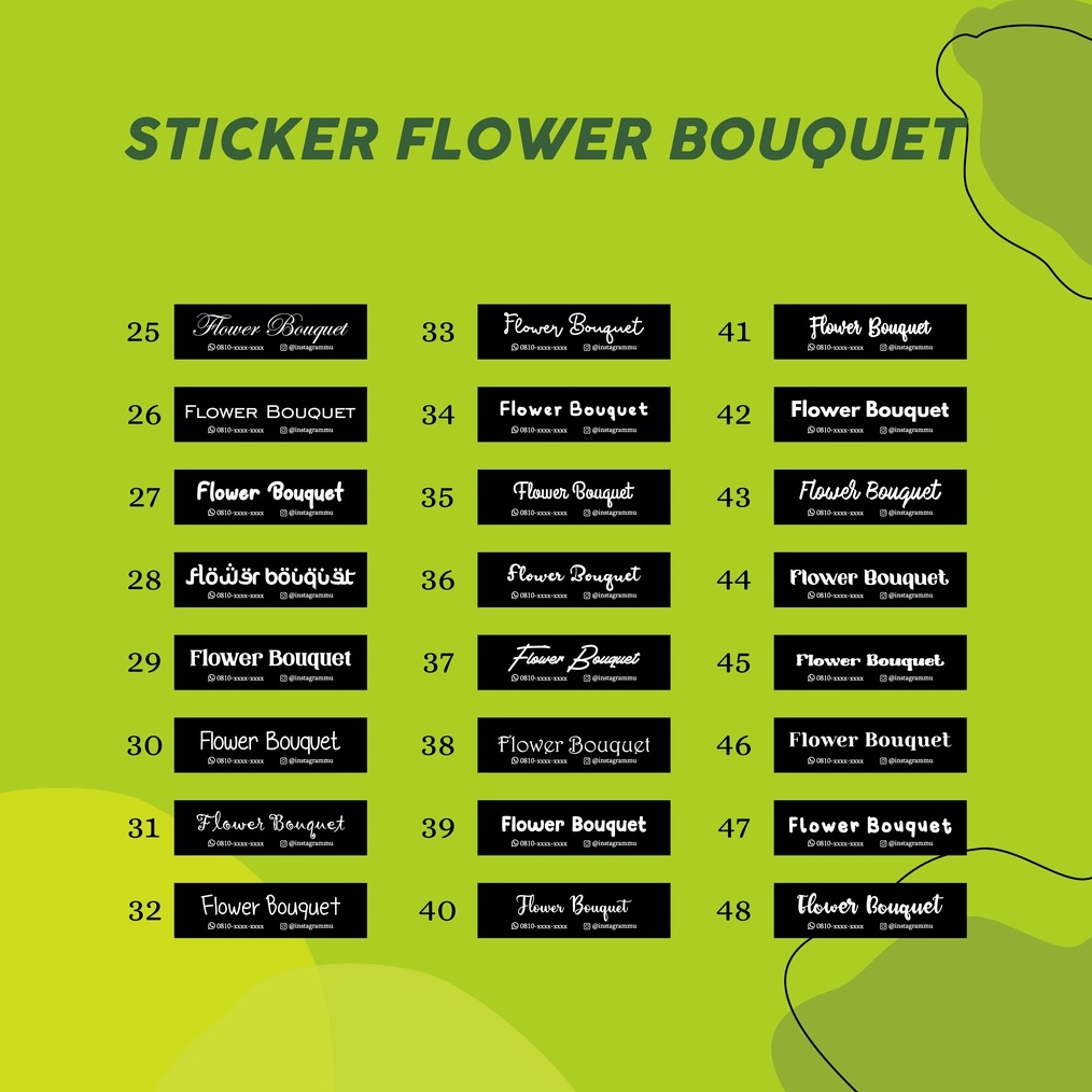 

Promo Terbatas STIKER BUKET BUNGA UKURAN 15x7 STICKER BOUQUET STICKER FLOWER STICKER MEREK PART 2
