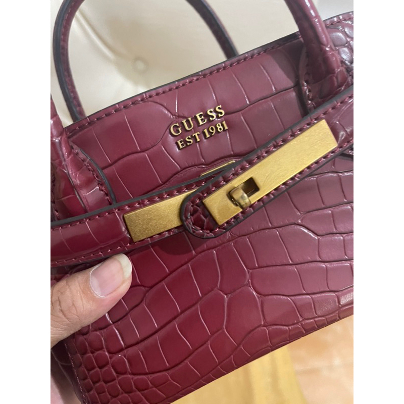 Preloved Guess Enisa Mini Satchel 2022 Merlot