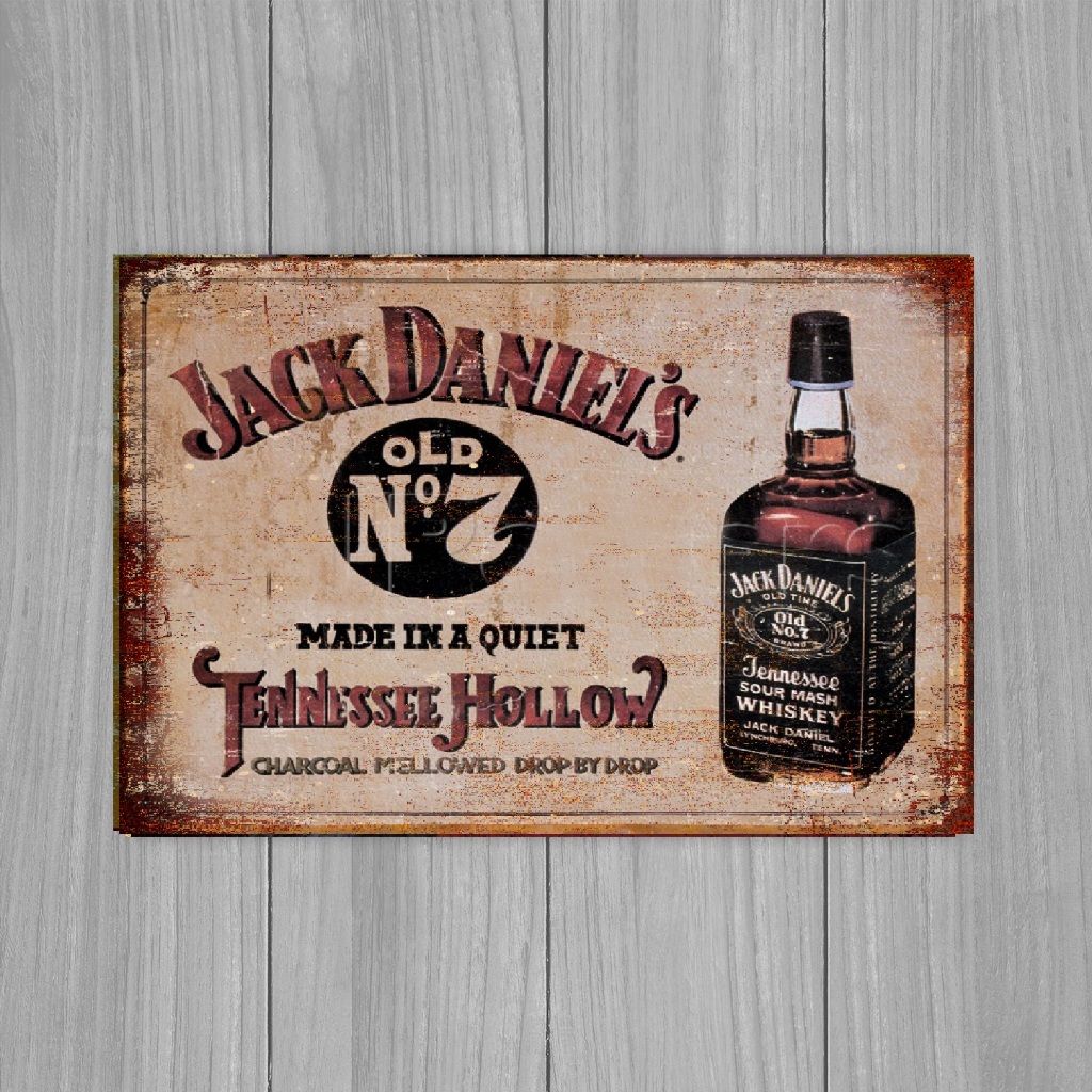 HIASAN DINDING POSTER KAYU DEKORASI VINTAGE JACK DANIELS