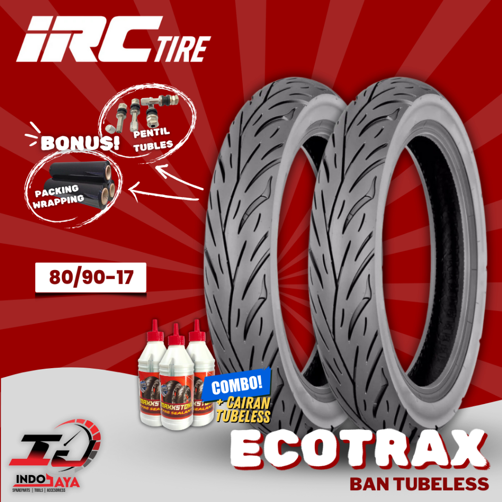 [READY COD] BAN LUAR TUBELESS IRC ECOTRAX NR96 (80/90-17) RING 17 BAN BEBEK DEPAN BELAKANG / NR-96 /