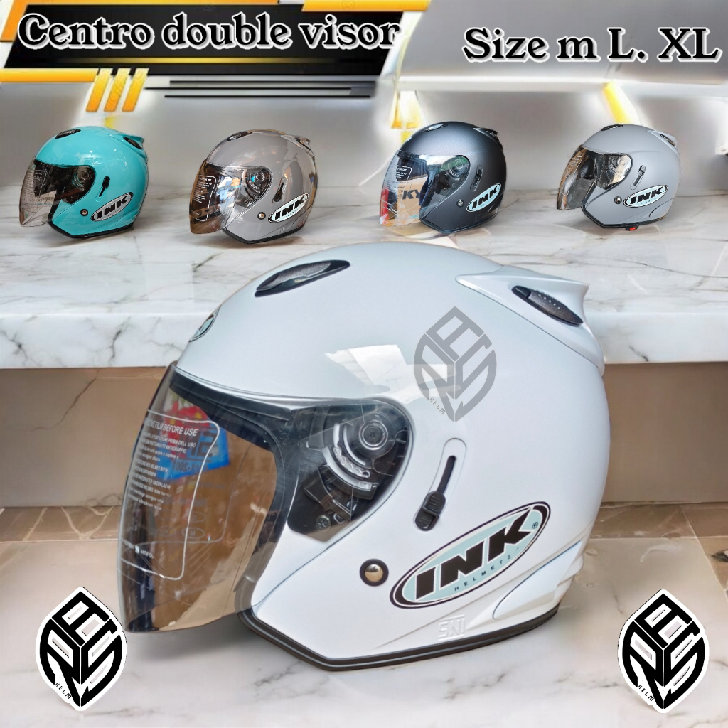 HELM CENTRO DOUBLE VISOR/MODEL INK CENTRO FREE STIKER/BUKAN INK ORI