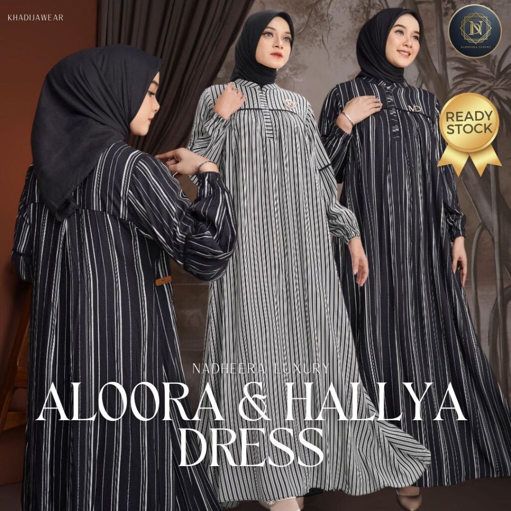 [BISA COD] HALLYA ALOORA DRESS NADHEERA LUXURY salur gamis nadhera HALYA haliya haliyya halia hayla