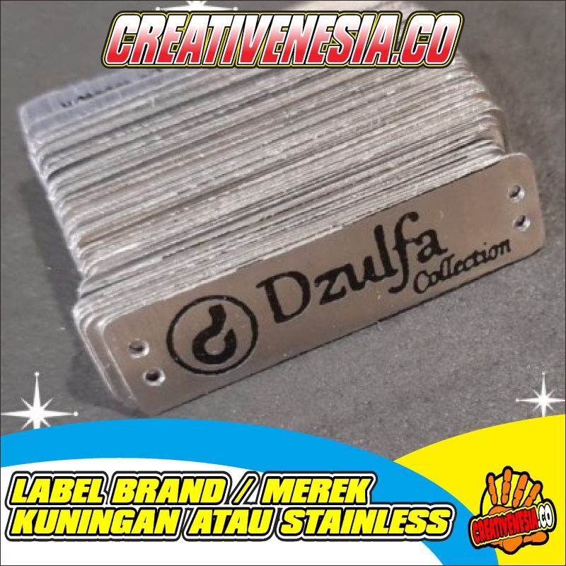 

PLAT LABEL STAINLESS CUSTOM TERMURAH, LABEL PLAT HIJAB FURNITURE STAINLESS KUNINGAN FREE DESAIN