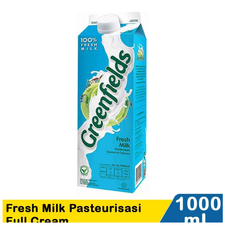 Greenfields Fresh Milk Pasteurisasi Full Cream 1000 ml