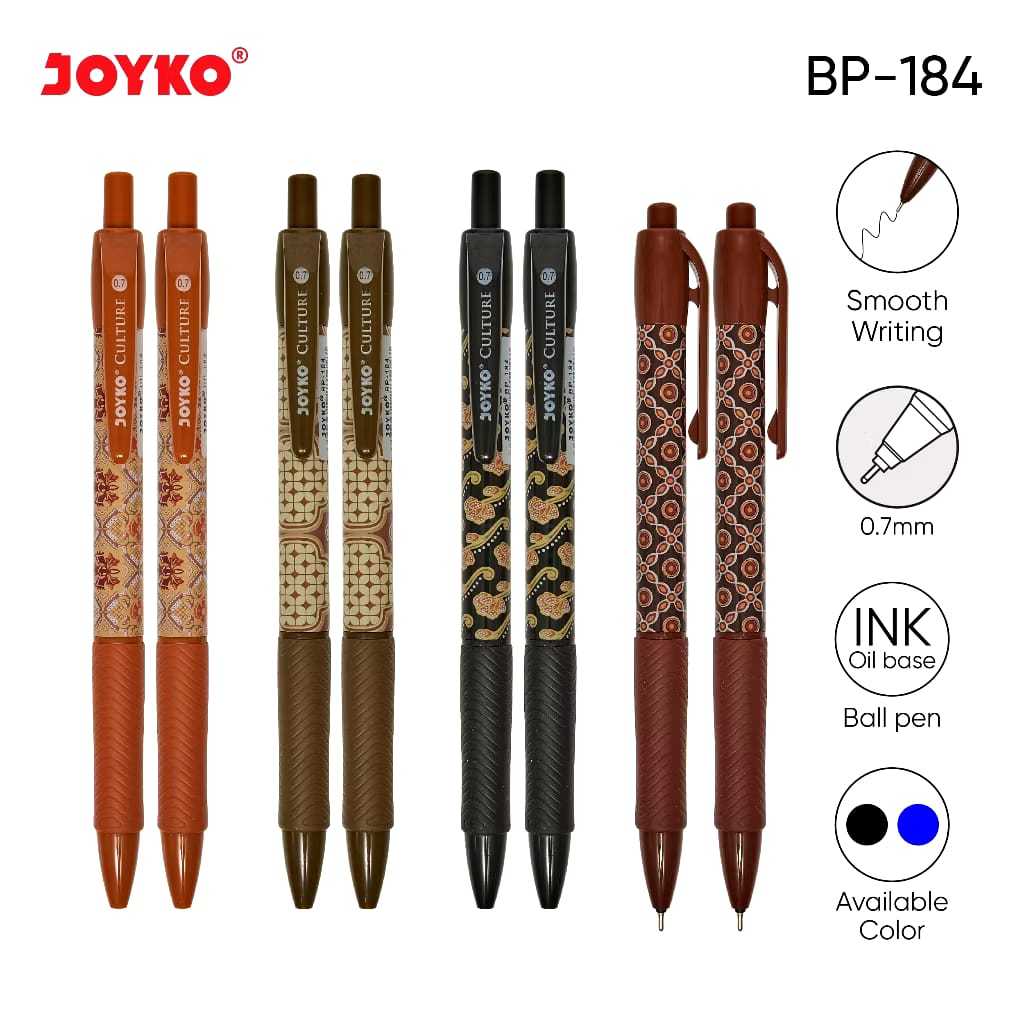 

Ball Pen / Pulpen / Pena Joyko BP-184 / Culture / 0.7 mm / Hitam