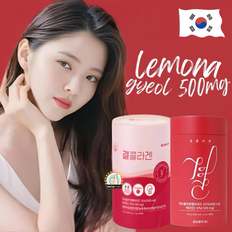Lemona Korea Nano Fish Gyeol Collagen and Vitamin C Powder Merah 500mg | Pink 1000mg 60sticks & Sach