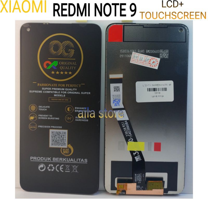 LCD XIAOMI REDMI NOTE 9 ORIGINAL OG SUPER FULL SET