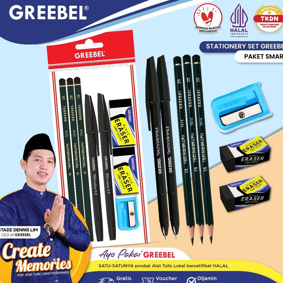 

Baru Puas GREEBEL Pulpen Pensil Set Alat Tulis Anak Sekolah PAKET SMART Stationery Set Paket Alat Tulis