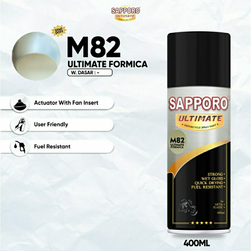 #MAU# Cat Semprot Sapporo Ultimate M82 Ultimate Formica 400ml Silver Semi Chrome Effect Efek Crome M