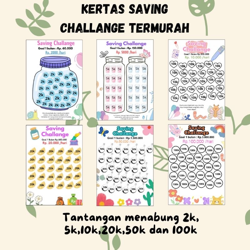 

SAVING CHALLANGE 2K-100K (Jual Lembaran dan Paketan)