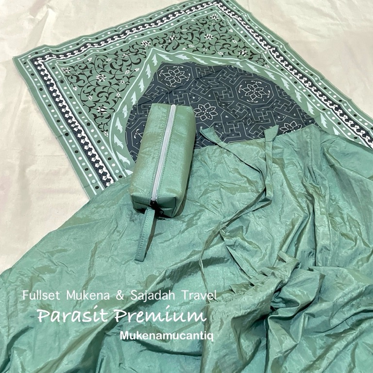 Update Menarik Full Set Mukena Travel 2in1 Parasut Premium  Sajadah Traveling Kashmeer