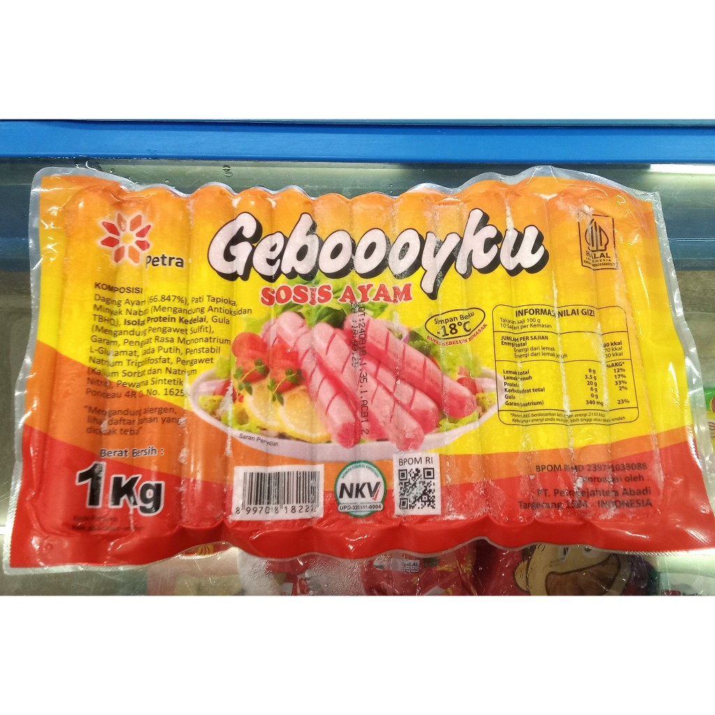 

Geboooyku Geboyku Sosis Ayam Merah/Coklat 1Kg
