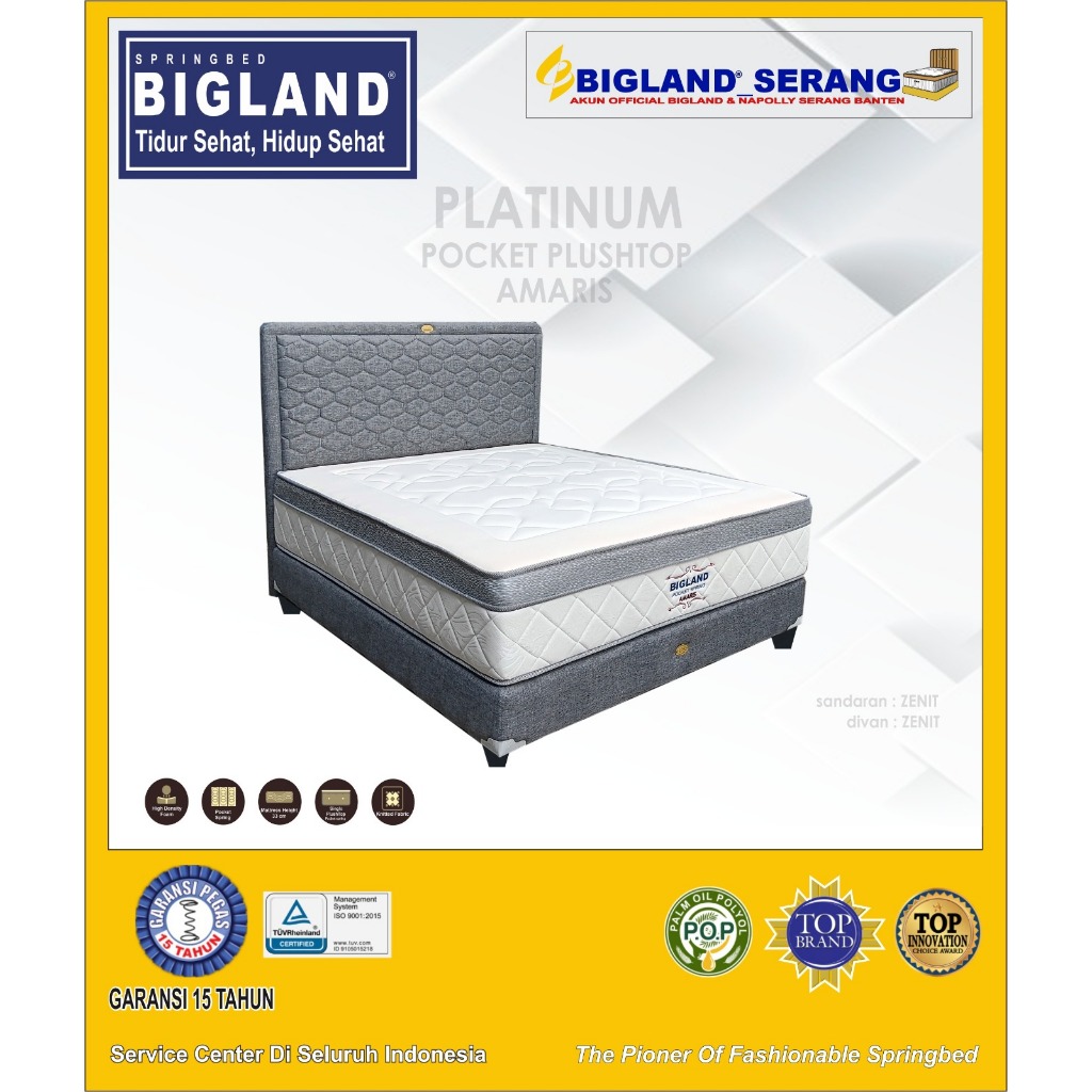 BIGLAND - SPRINGBED PLATINUM POCKET PLUSHTOP AMARIS KASUR BIGLAND