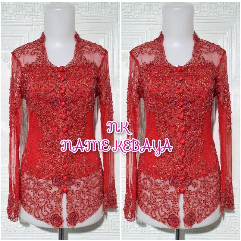 atasan kebaya pesta kebaya wisuda kebaya modern kebaya merah kebaya kerah sunda + longtorso bisa COD