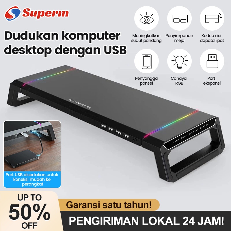 Dudukan komputer desktop dengan USB/penyangga layar komputer desktop/Dudukan komputer desktop