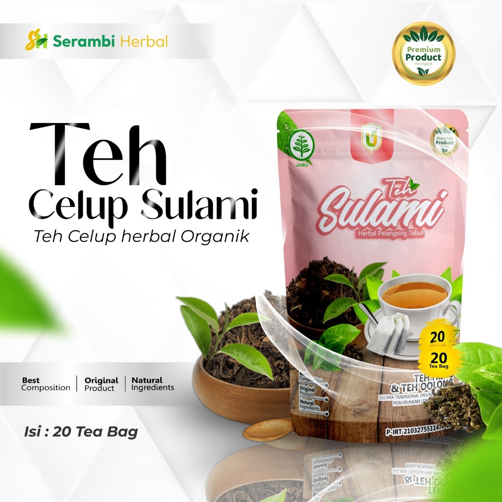 

Teh Herbal Celup Sulami Premium Tradisional Organik Turun Berat Badan Isi 20