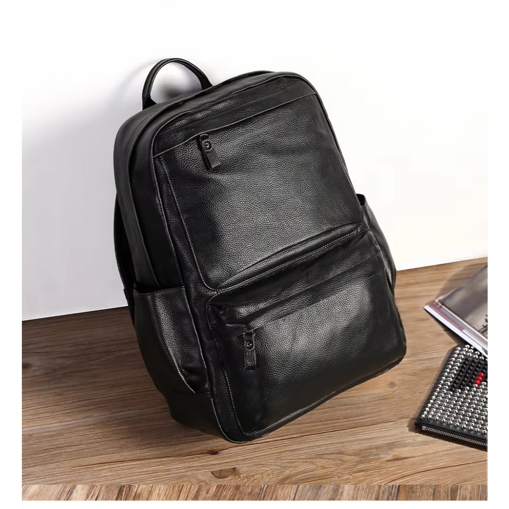 Tas Ransel Pria Kulit Baru Tas Shoolbag Kapasitas Besar Mode untuk Tas Ransel Laptop Kulit Anak Laki