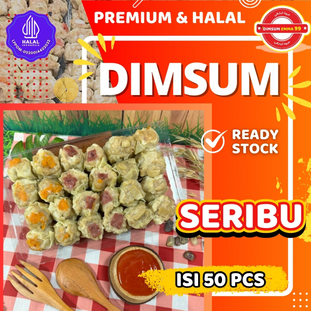 

Dimsum Seribuan isi 50 Pcs Frozen Free Saus Merah Halal & Nikmat Kemasan Thinwall/vakum( Box )