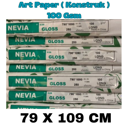 

ART PAPER ( KONSTRUK ) 100 GSM UKURAN PLANO ( 79 X 109 CM ) , 10 LEMBAR