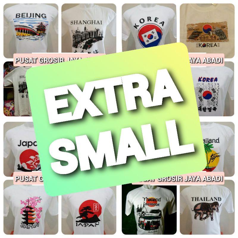 TERLARIS  GROSIR KAOS SOUVENIR ANAK ANAK SMALL XS KOMPLIT MURAH