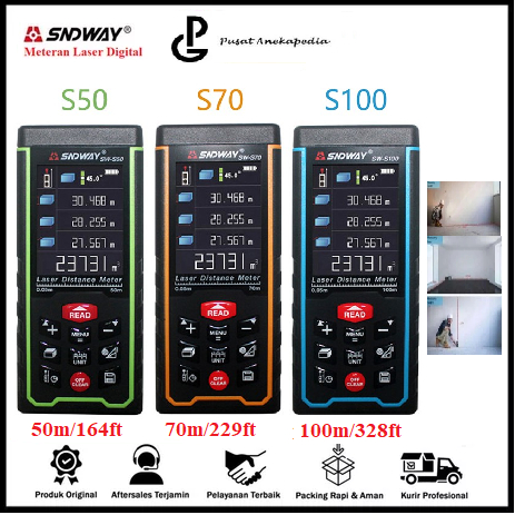 SNDWAY SW-S50 / SW-S70 / SW-S100 Digital Laser Distance Meteran Digital - SNDWAY S50 - S70 - S100