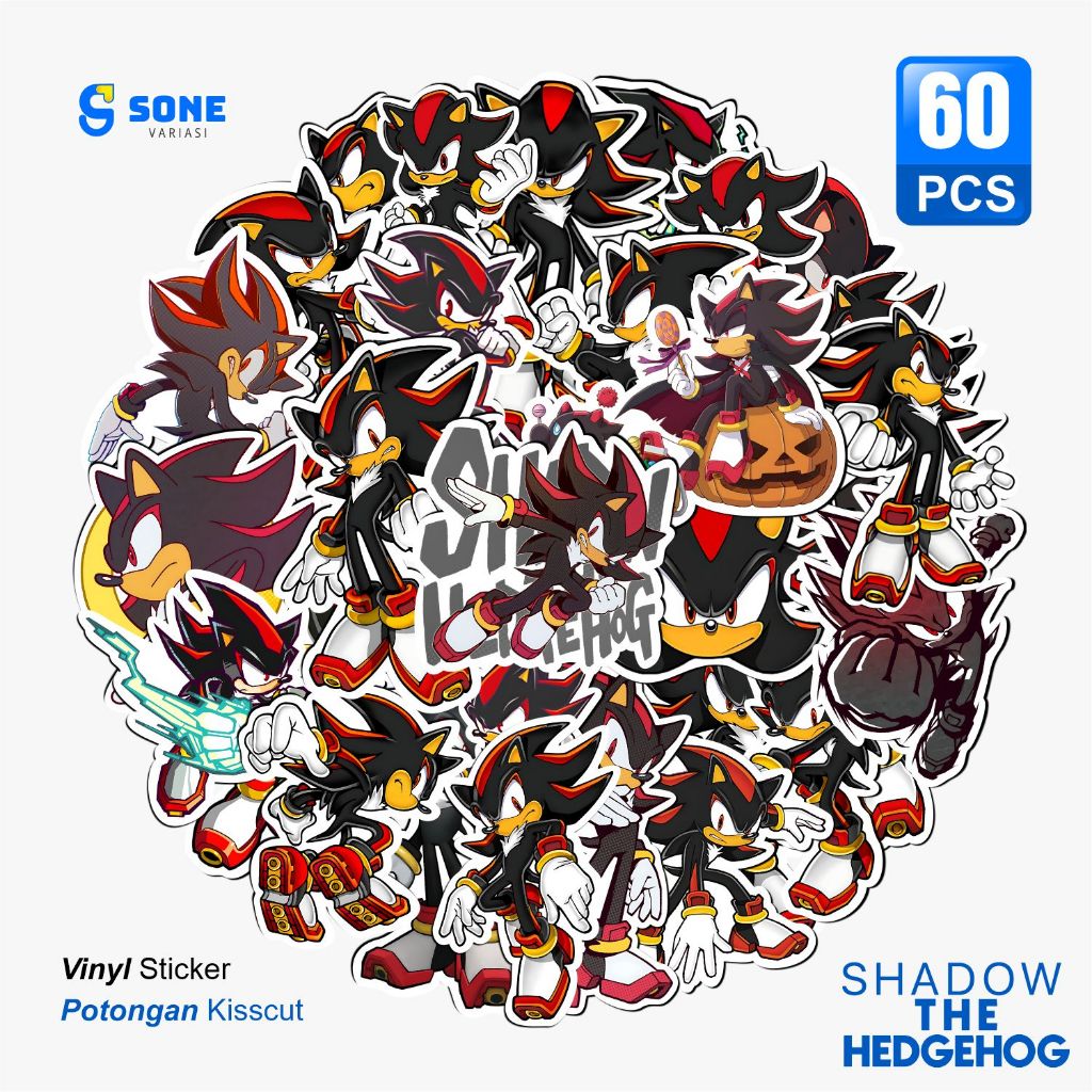 

Sticker Pack Shadow The Hedgehog Aesthetic Paper Vinyl Waterproof Dekorasi Stiker Laptop Buku Journal Koper