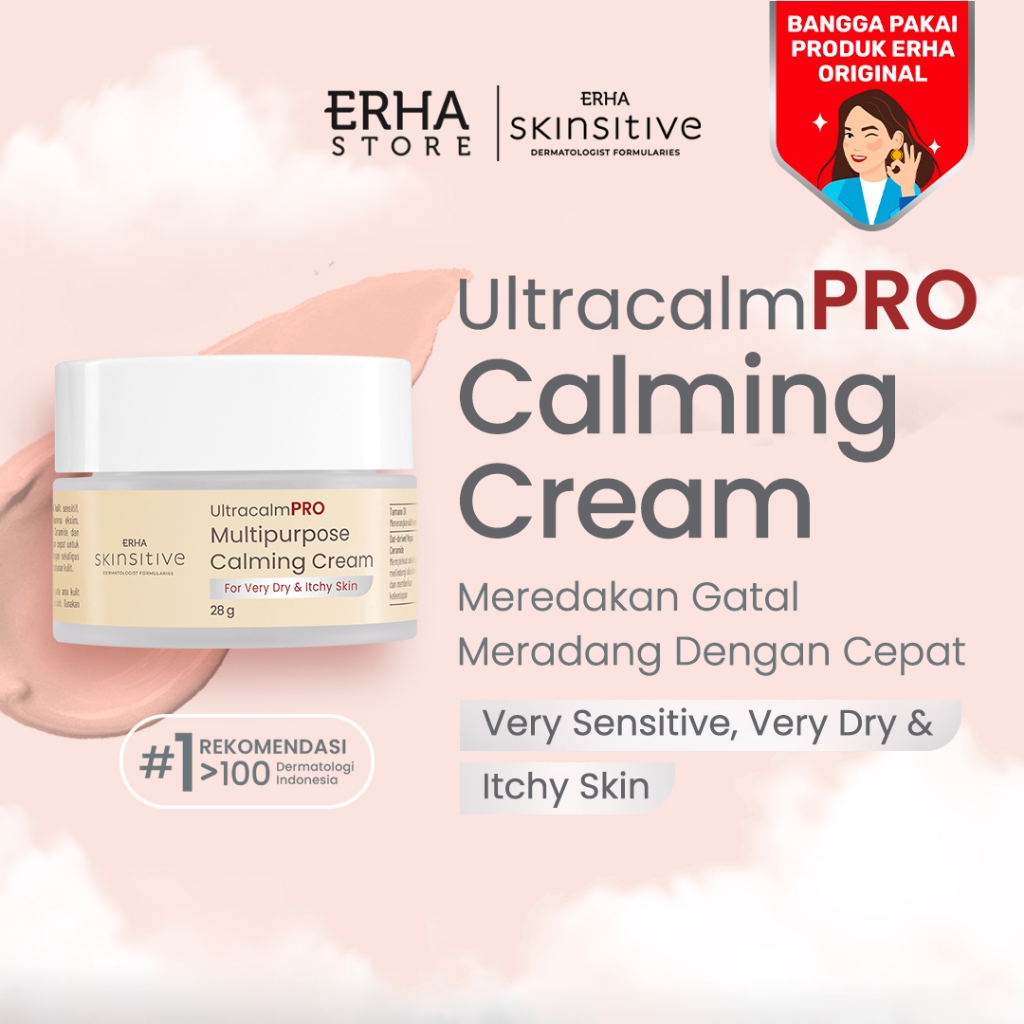 ERHA Skinsitive UltracalmPRO Multipurpose Calming Cream 28g - Cream Kulit Sensitif & Aman untuk Semu