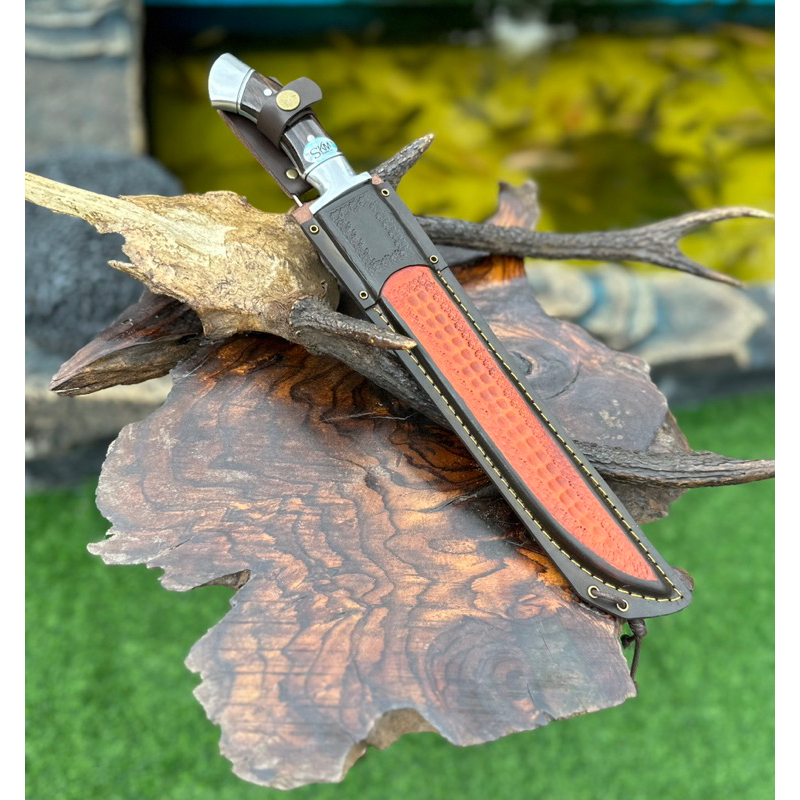 Golok Sembelih Bajaper Tajam Dengan Sarung Kulit Sapi