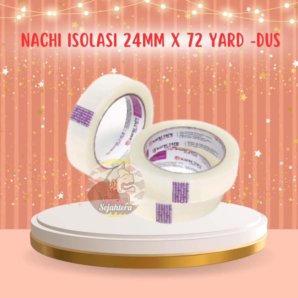 

[ROL] ISOLASI TAPE NACHI 1 INCH / 24 MM X 72 YARD (TANPA BUNGKUS)*