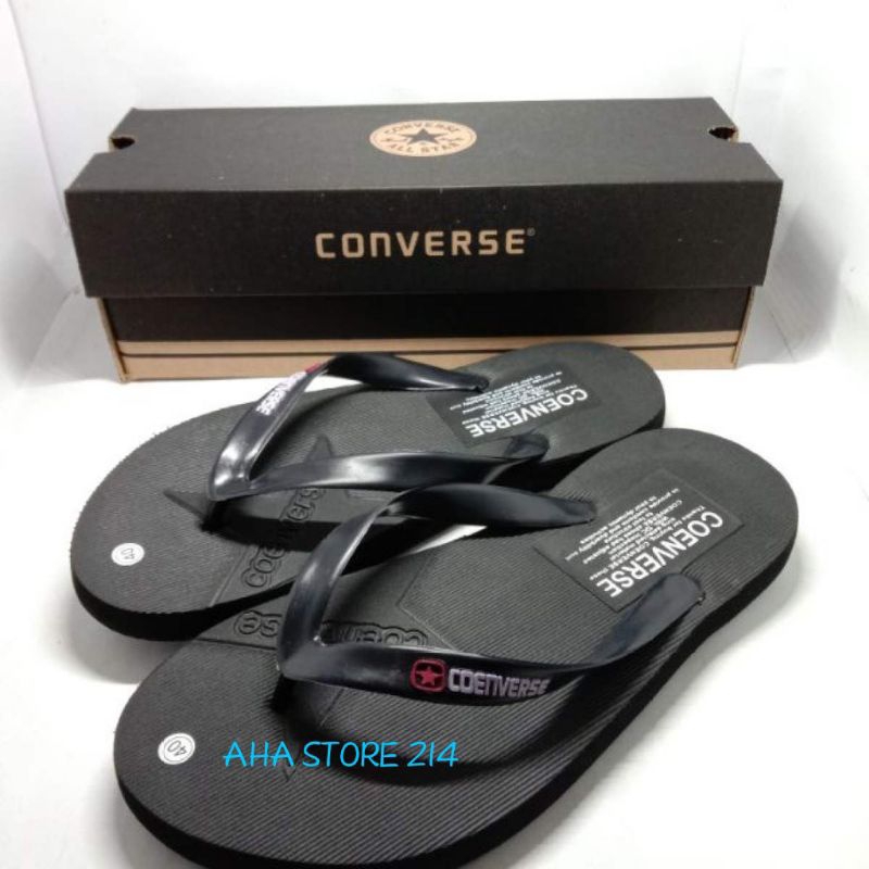 TERRLARIS SANDAL JEPIT CONVERSE19 PRIA WANITA SENDAL JAPIT DISTRO SANTAI KARET HITAM AHA STORE