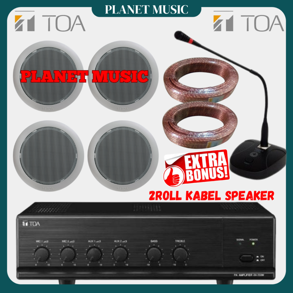 Paket Speaker Ceiling / Plafon TOA (4 Speaker)