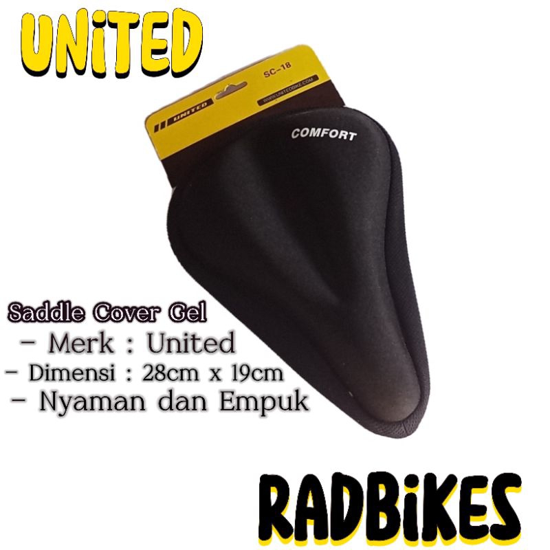 Cover Jok Gel UNITED Sepeda / Sarung jok / Cover Saddle / Bantal Saddle jok empuk lembut comfort| Hi