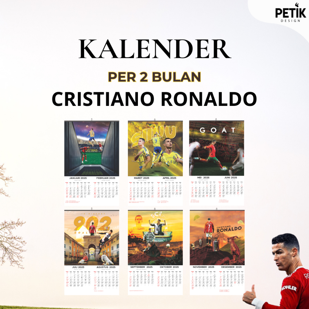 

Kalender Dinding Cristiano Ronaldo 6 Lembar 2025 Klem