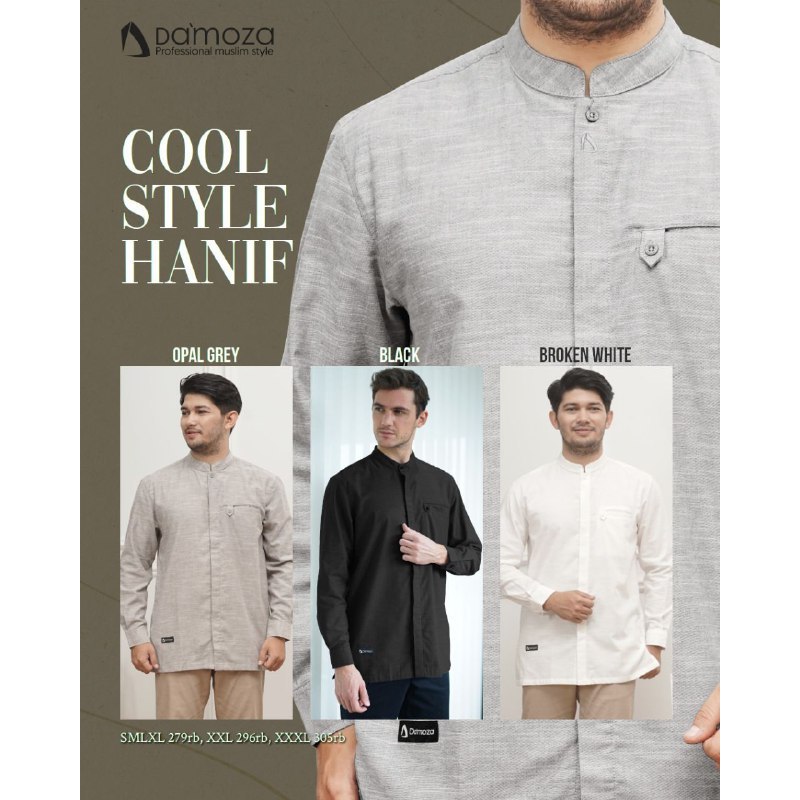 PROMO KEMEJA POLOS DAMOZA HANIF BLACK I KHAKI ORIGINAL I BEKASI I COD